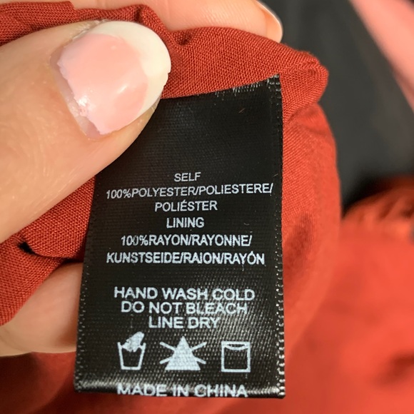 BHLDN Anthropologie Canyon Copper/Rust Satin Tie Back Sleeveless Dress size 0 - Picture 9 of 9